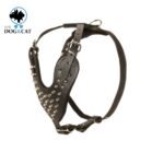 Premium Leather Dog Harness with Spiked Studs